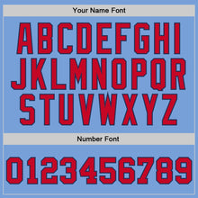 Load image into Gallery viewer, Custom Light Blue Red-Navy Authentic Throwback Basketball Jersey