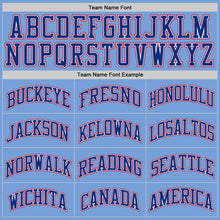 Load image into Gallery viewer, Custom Light Blue Royal-Red Authentic Throwback Basketball Jersey