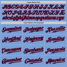 Load image into Gallery viewer, Custom Light Blue Navy-Red Authentic Baseball Jersey