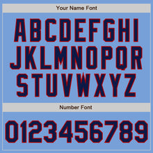 Load image into Gallery viewer, Custom Light Blue Navy-Red Authentic Baseball Jersey