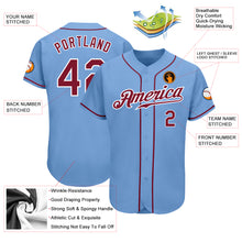 Load image into Gallery viewer, Custom Light Blue Crimson-White Authentic Baseball Jersey