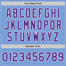 Load image into Gallery viewer, Custom Light Blue Purple-White Authentic Baseball Jersey