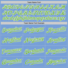 Load image into Gallery viewer, Custom Light Blue Neon Green-White Authentic Baseball Jersey