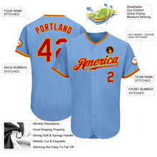 Load image into Gallery viewer, Custom Light Blue Red-Gold Authentic Baseball Jersey