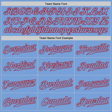 Load image into Gallery viewer, Custom Light Blue Light Blue-Red Authentic Baseball Jersey