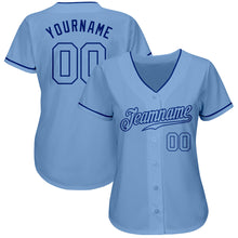 Load image into Gallery viewer, Custom Light Blue Light Blue-Royal Authentic Baseball Jersey