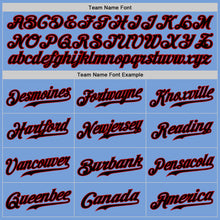 Load image into Gallery viewer, Custom Light Blue Black-Red Authentic Baseball Jersey