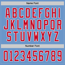 Load image into Gallery viewer, Custom Light Blue Red-White Hockey Jersey