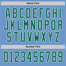 Load image into Gallery viewer, Custom Light Blue Kelly Green-White Hockey Jersey