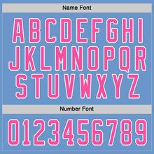 Load image into Gallery viewer, Custom Light Blue Pink-White Hockey Jersey
