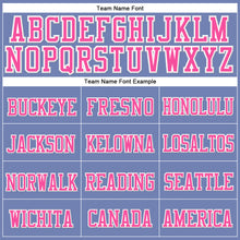 Load image into Gallery viewer, Custom Light Blue Pink-White Stitched Cuffed Knit Hat