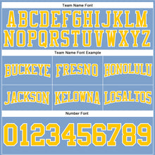 Load image into Gallery viewer, Custom Stitched Light Blue Gold-White Football Pullover Sweatshirt Hoodie