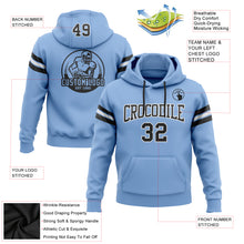 Load image into Gallery viewer, Custom Stitched Light Blue Black-White Football Pullover Sweatshirt Hoodie