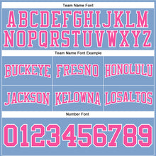 Load image into Gallery viewer, Custom Stitched Light Blue Pink-White Football Pullover Sweatshirt Hoodie