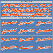 Load image into Gallery viewer, Custom Light Blue Orange-White Performance T-Shirt