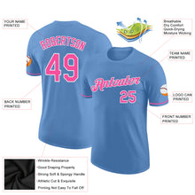 Load image into Gallery viewer, Custom Light Blue Pink-White Performance T-Shirt