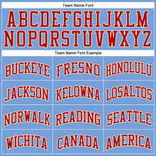 Load image into Gallery viewer, Custom Light Blue Red-Cream Authentic Throwback Basketball Jersey