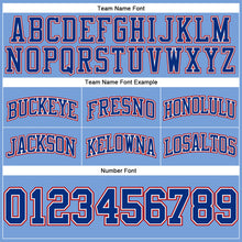 Load image into Gallery viewer, Custom Light Blue Royal-Red Authentic Throwback Basketball Shorts