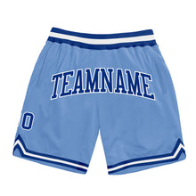 Load image into Gallery viewer, Custom Light Blue Royal-White Authentic Throwback Basketball Shorts