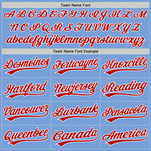 Load image into Gallery viewer, Custom Light Blue Red-White Authentic Baseball Jersey