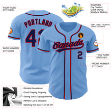 Load image into Gallery viewer, Custom Light Blue Navy-Red Authentic Baseball Jersey