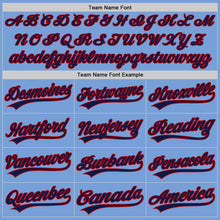 Load image into Gallery viewer, Custom Light Blue Navy-Red Authentic Baseball Jersey