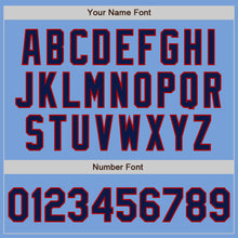 Load image into Gallery viewer, Custom Light Blue Navy-Red Authentic Baseball Jersey