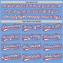Load image into Gallery viewer, Custom Light Blue White Royal-Red Authentic Baseball Jersey
