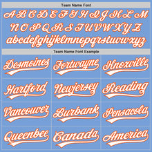 Load image into Gallery viewer, Custom Light Blue White-Orange Authentic Baseball Jersey