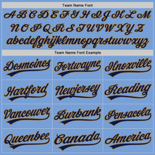 Load image into Gallery viewer, Custom Light Blue Navy-Old Gold Authentic Baseball Jersey