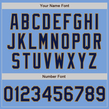 Load image into Gallery viewer, Custom Light Blue Navy-Old Gold Authentic Baseball Jersey