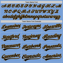 Load image into Gallery viewer, Custom Light Blue Black-Old Gold Authentic Baseball Jersey