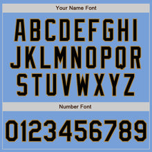 Load image into Gallery viewer, Custom Light Blue Black-Old Gold Authentic Baseball Jersey