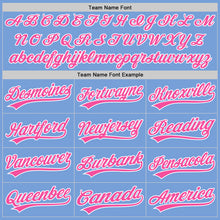 Load image into Gallery viewer, Custom Light Blue Pink-White Authentic Baseball Jersey