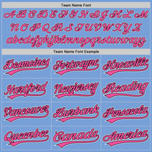 Load image into Gallery viewer, Custom Light Blue Pink-Black Authentic Baseball Jersey