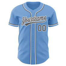 Load image into Gallery viewer, Custom Light Blue Steel Gray-White Authentic Baseball Jersey