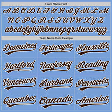 Load image into Gallery viewer, Custom Light Blue Brown-White Authentic Baseball Jersey