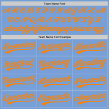 Load image into Gallery viewer, Custom Light Blue Bay Orange Authentic Baseball Jersey