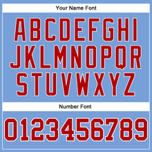 Load image into Gallery viewer, Custom Light Blue Red Pinstripe Red-White Authentic Basketball Jersey