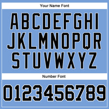 Load image into Gallery viewer, Custom Light Blue White Pinstripe Black Authentic Basketball Jersey