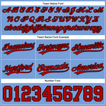 Load image into Gallery viewer, Custom Light Blue Red-Black Authentic Throwback Basketball Shorts