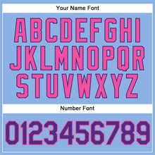 Load image into Gallery viewer, Custom Light Blue Pink Pinstripe Purple Authentic Baseball Jersey