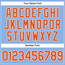 Load image into Gallery viewer, Custom Light Blue Orange Pinstripe White Authentic Baseball Jersey