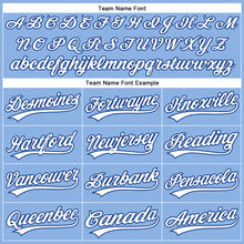 Load image into Gallery viewer, Custom Light Blue White Pinstripe Royal Authentic Baseball Jersey