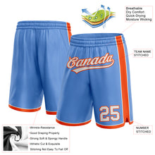 Load image into Gallery viewer, Custom Light Blue White-Orange Authentic Basketball Shorts