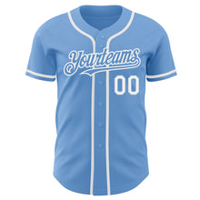Load image into Gallery viewer, Custom Light Blue White Authentic Baseball Jersey