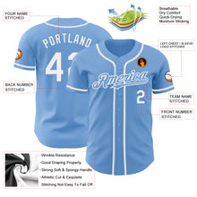 Load image into Gallery viewer, Custom Light Blue White Authentic Baseball Jersey