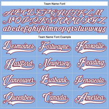 Load image into Gallery viewer, Custom Light Blue White-Crimson Hockey Lace Neck Jersey