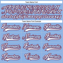 Load image into Gallery viewer, Custom Light Blue White Royal-Red Hockey Lace Neck Jersey