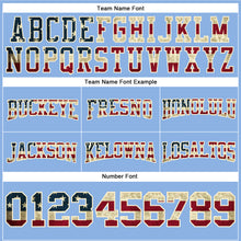 Load image into Gallery viewer, Custom Stitched Light Blue Vintage USA Flag Cream-Crimson Football Pullover Sweatshirt Hoodie